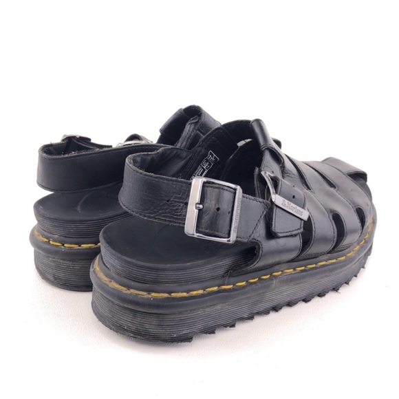 Dr. Martens 'Abel' Black Leather Fisherman Sandals 12 - Picture 4 of 11